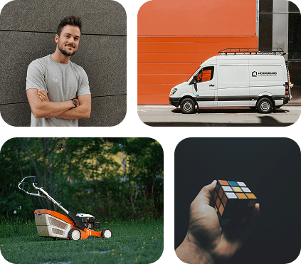 Jari Leyendecker mit Motiven aus dem Arbeitsalltag des Immobilienservice